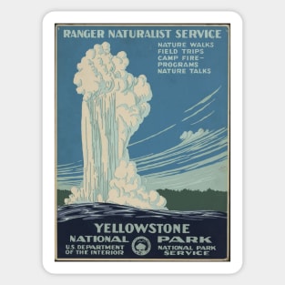 Yellowstone National Park Vintage Poster - National Park Service Sticker